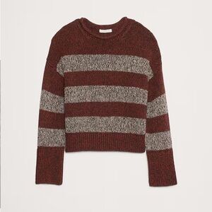 Banana Republic Burgundy and Gray Striped Sweater